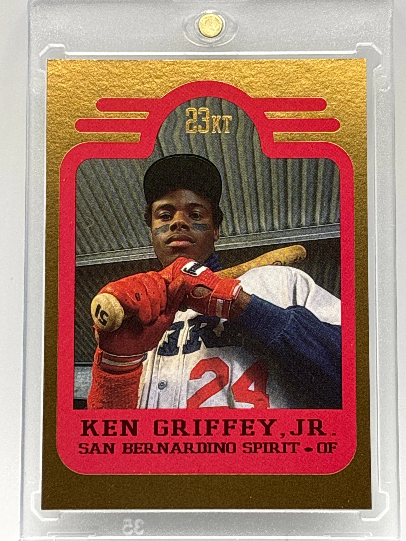 LIMITED EDITION SET 3 OF 3 1991 BLEACHERS KEN GRIFFEY JR 23KT SAN BERNARDINO SPIRIT: Serial no. 4419 of 10,000