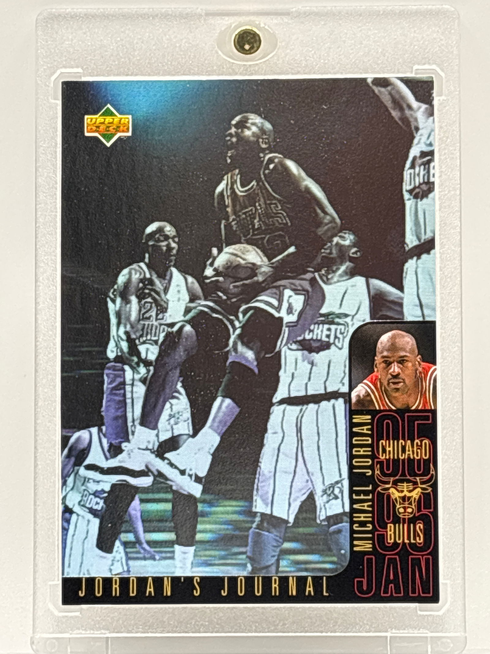 1996 UPPER DECK COLLECTORS CHOICE JORDANS JOURNAL MICHAEL JORDAN HOLOGRAM INSERT (1 of 7)