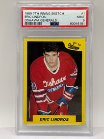 1989 7TH INNING STRETCH ERIC LINDROS OSHAWA GENERALS #1 ROOKIE CARD PSA MINT 9