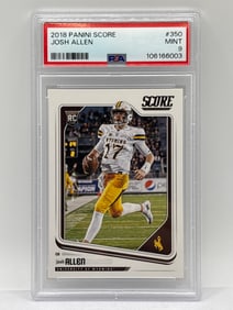 2018 PANINI SCORE #350 JOSH ALLEN ROOKIE CARD GRADED PSA MINT 9