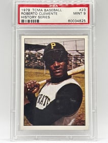 1979 TCMA BASEBALL ROBERTO CLEMENTE #23 HISTORY SERIES GRADED PSA MINT 9