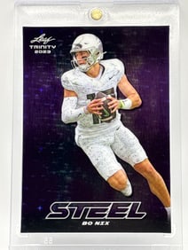 1/1!! LEAF TRINITY 2023 BO NIX PURPLE STARS STEEL 1/1 PRE-PRODUCTION PROOF
