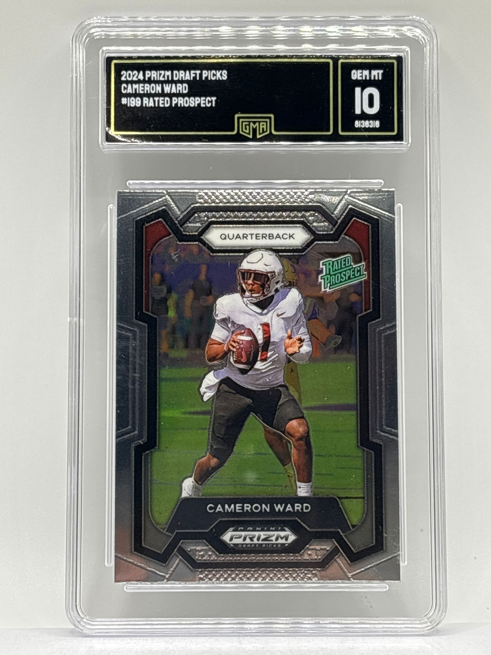 2024 PANINI PRIZM DRAFT PICKS CAMERON WARD RATED PROSPECT ROOKIE CARD GMA GEM MINT 10 (1 of 3)