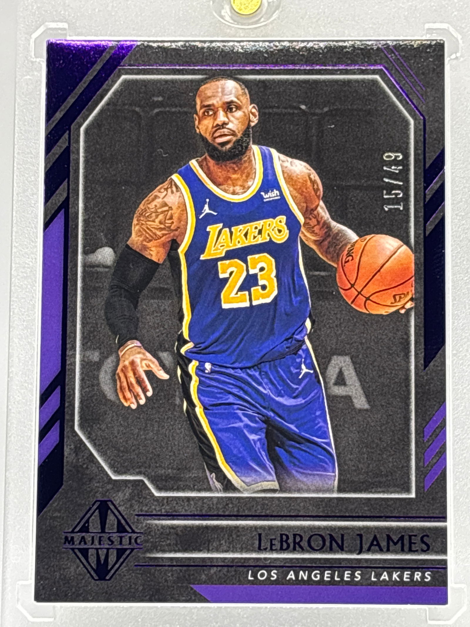 15/49!! 2020-21 PANINI CHRONICLES MAJESTIC LEBRON JAMES PURPLE FOIL (1 of 5)