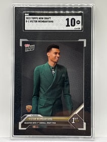 2023 TOPPS NOW DRAFT VICTOR WEMBANYAMA 1ST OVERALL PICK ROOKIE CARD GRADED SGC GEM MINT 10