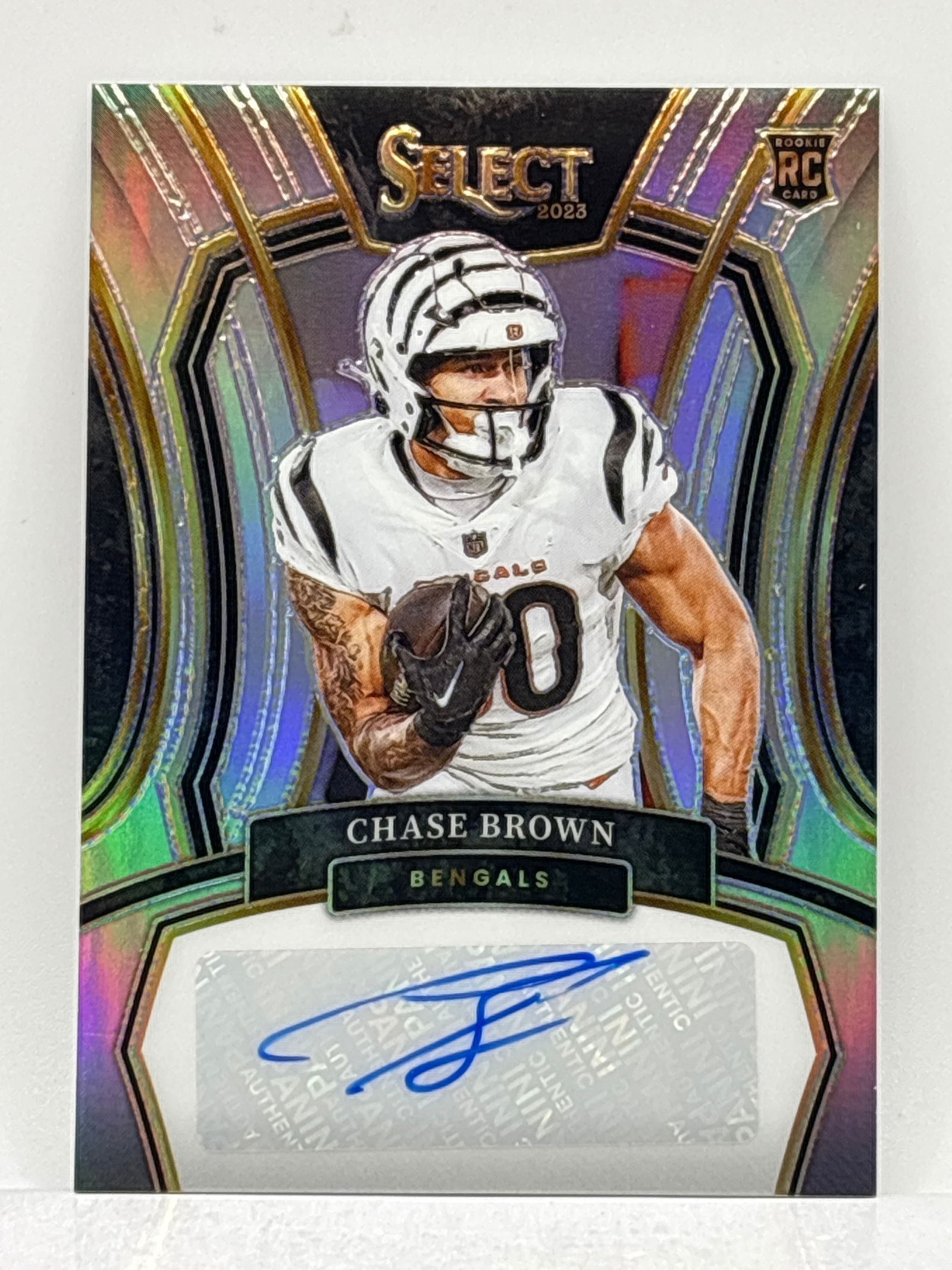 153/199!!  2023 PANINI SELECT CHASE BROWN AUTOGRAPHED SILVER PRIZM HOLO ROOKIE CARD (1 of 5)