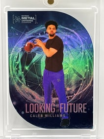 2022 SKYBOX METAL UNIVERSE CHAMPIONS CALEB WILLIAMS LOOKING TO THE FUTURE DIE-CUT SP ROOKIE CARD