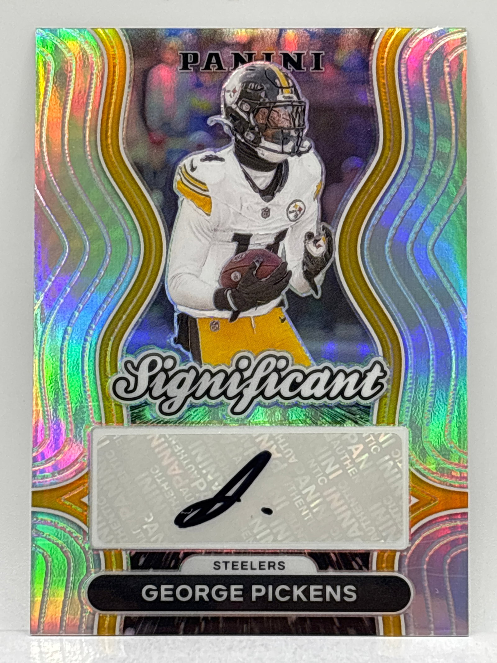 2024 PANINI SIGNIFICANT GEORGE PICKENS AUTOGRAPHED SILVER PRIZM HOLO: 2024 PANINI SIGNIFICANT GEORGE PICKENS AUTOGRAPHED SILVER PRIZM HOLO