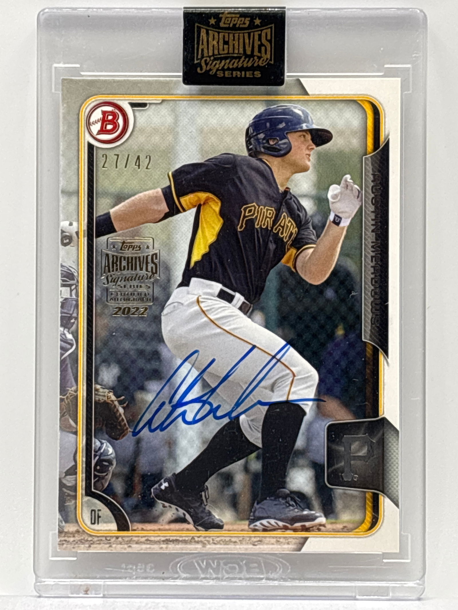 27/42!! 2022 TOPPS ARCHIVES SIGNATURE SERIES AUSTIN MEADOWS AUTOGRAPHED 2015 BOWMAN PROSPECTS RC (1 of 5)