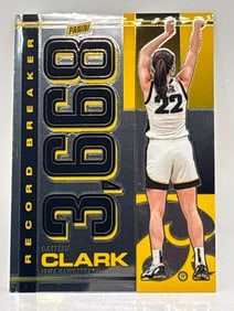 2024 PANINI CAITLIN CLARK COLLECTION CAITLIN CLARK RECORD BREAKER 3,668 POINTS ROOKIE CARD