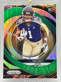 2024 PANINI PRIZM ROME ODUNZE GREEN PORTALS PRIZM HOLO ROOKIE CARD