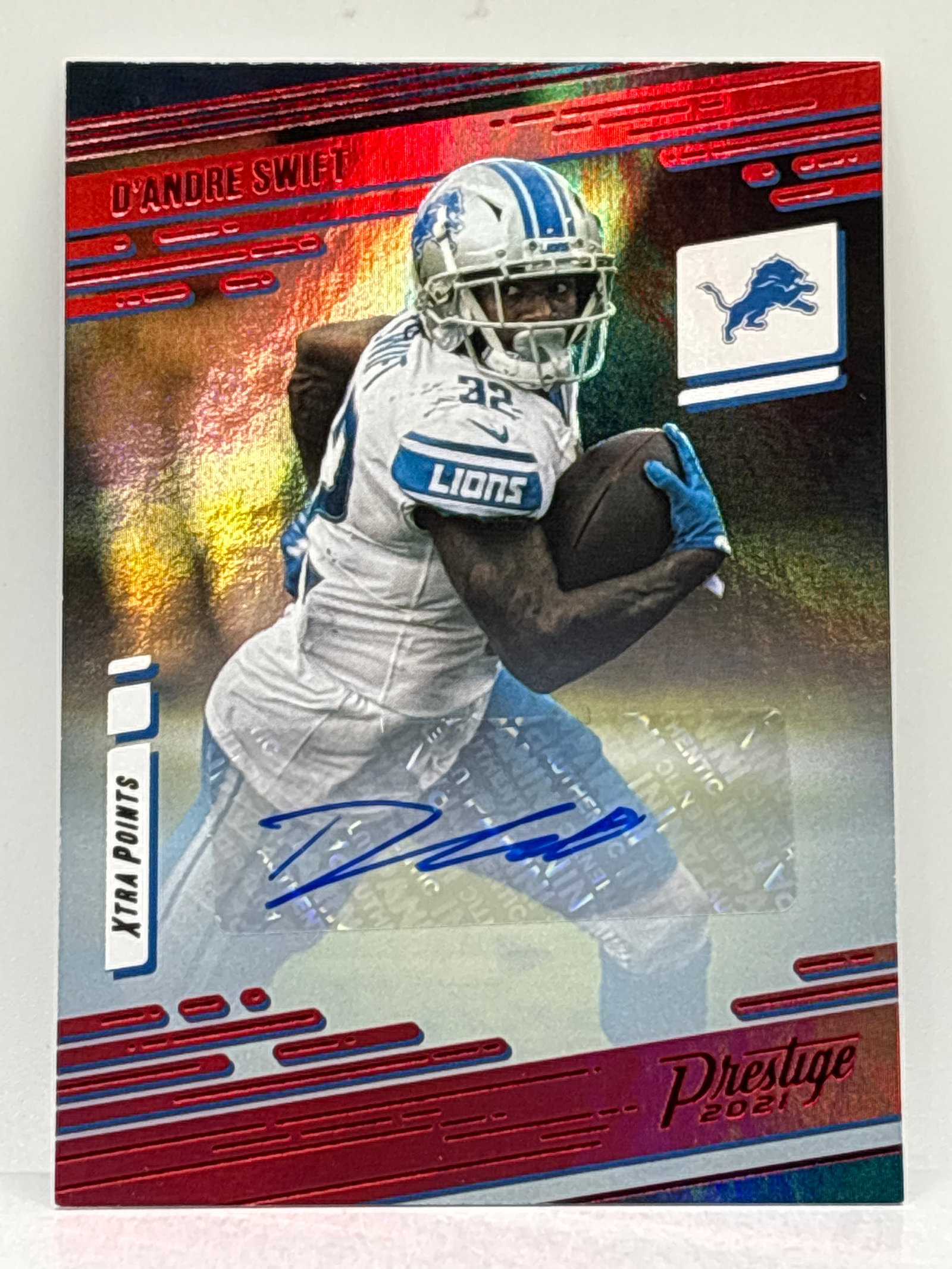 2021 PANINI PRESTIGE D’ANDRE SWIFT XTRA POINTS AUTOGRAPHED RED FOIL: 2021 PANINI PRESTIGE D’ANDRE SWIFT XTRA POINTS AUTOGRAPHED RED FOIL