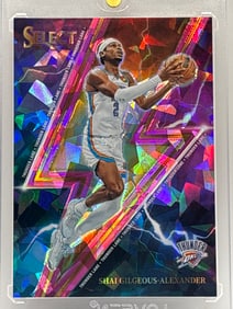30/99!! 2023-24 PANINI SELECT SHAI GILGEOUS-ALEXANDER THUNDER LANE PINK CRYSTAL PRIZM HOLO