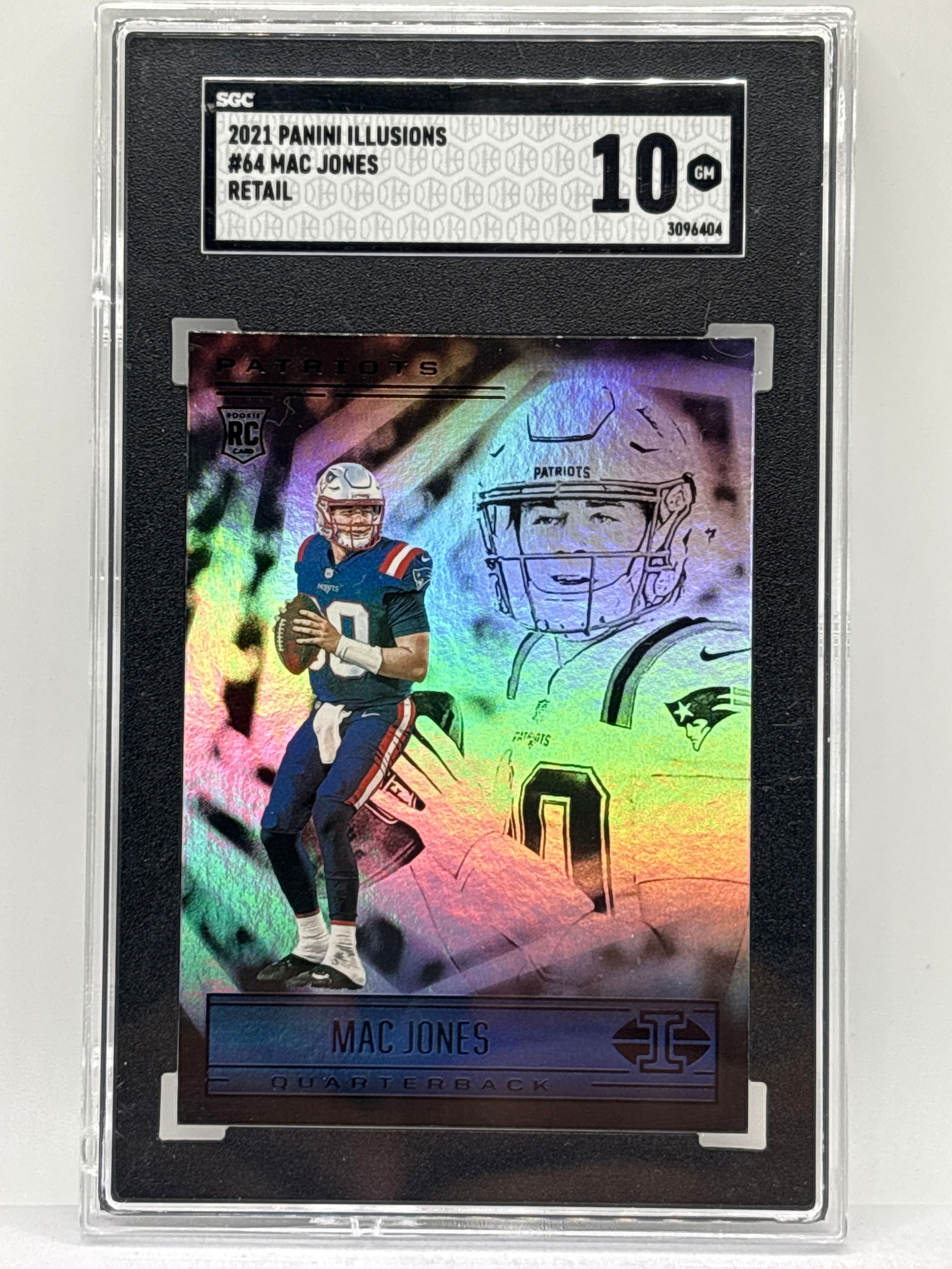 2021 PANINI ILLUSIONS MAC JONES RETAIL ROOKIE CARD GRADED SGC GEM MINT 10 (1 of 3)