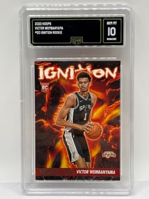 2023 PANINI NBA HOOS VICTOR WEMBANYAMA IGNITION ROOKIE CARD GRADED GMA GEM MINT 10