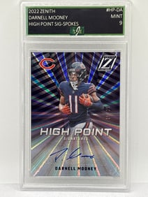 RARE 15/25!!  2022 PANINI ZENITH DARNELL MOONEY HIGH POINTS SIGNATURE SPOKES AUTO LAZER SP MINT 9