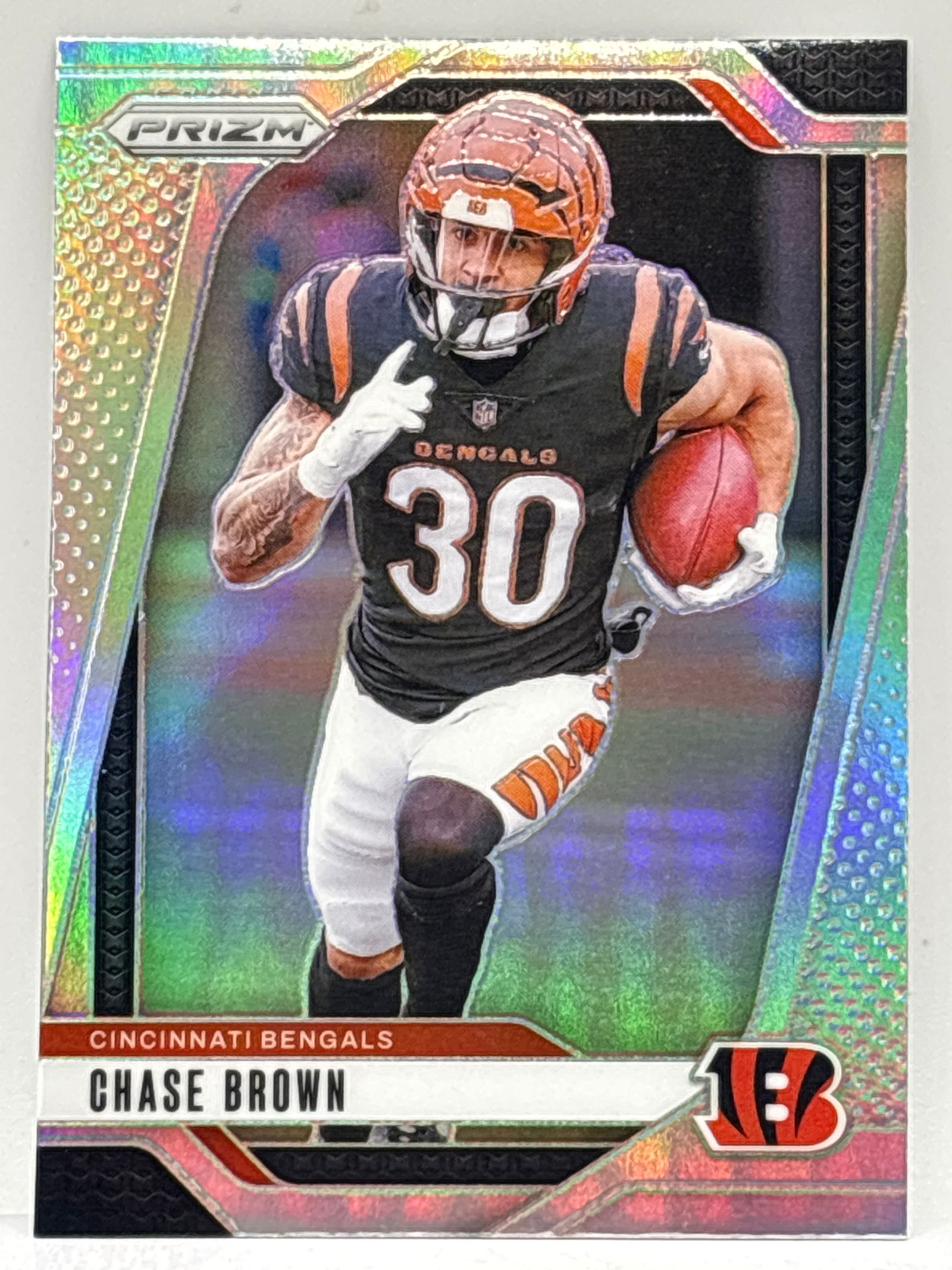 2024 PANINI PRIZM CHASE BROWN SILVER PRIZM HOLO ROOKIE CARD (1 of 5)