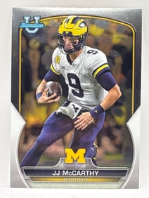 2022 BOWMAN UNIVERSITY JJ MCCARTHY ROOKIE CARD