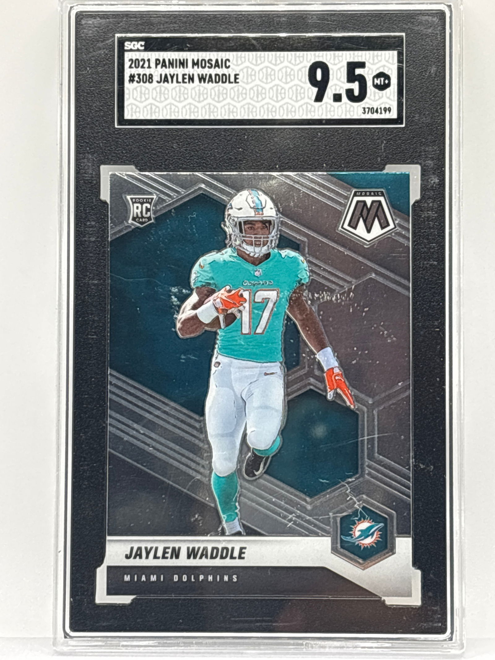 2021 PANINI MOSAIC JAYLEN WADDLE ROOKIE CARD GRADED SGC MINT+ 9.5 (1 of 3)
