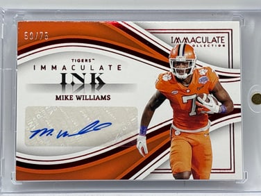 50/75!!  2023 PANINI IMMACULATE INK COLLECTION COLLEGIATE MIKE WILLIAMS AUTO