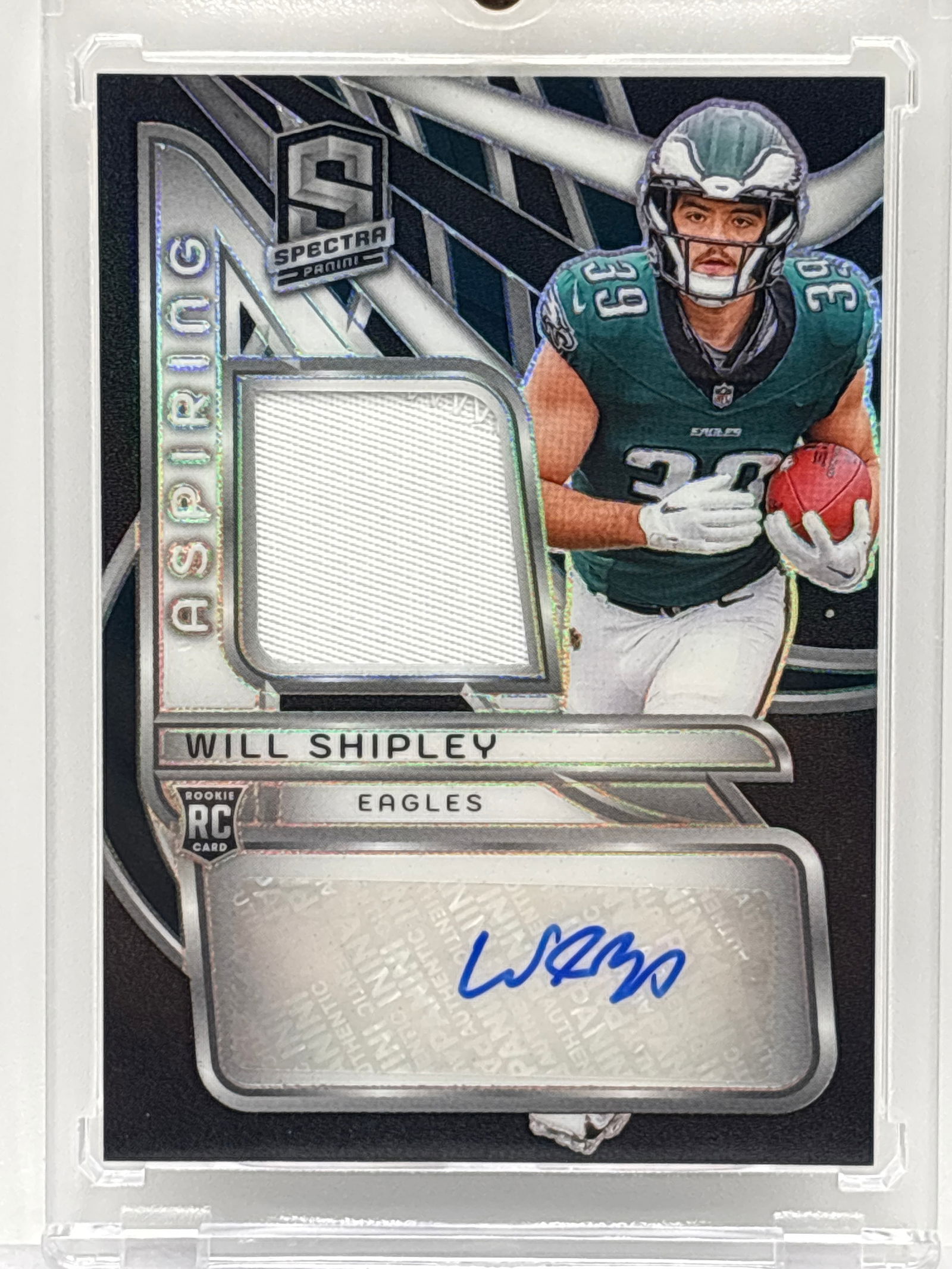 80/99!! 2024 PANINI SPECTRA ASPIRING PATCH AUTOS WILL SHIPLEY RPA BLACK PRIZM HOLO (1 of 4)
