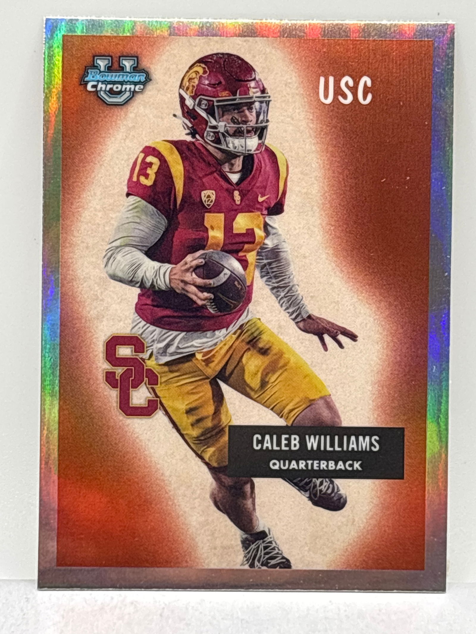 2023 BOWMAN CHROME UNIVERSITY CALEB WILLIAMS INSERT ROOKIE CARD (1 of 3)