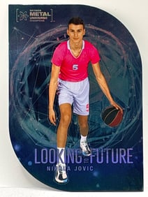 2022 SKYBOX METAL UNIVERSE CHAMPIONS NIKOLA JOVIC LOOKING TO THE FUTURE DIE-CUT INSERT ROOKIE CARD