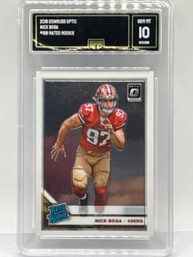 2019 PANINI DONRUSS OPTIC NICK BOSA RATED ROOKIE CARD GRADED GMA GEM MINT 10