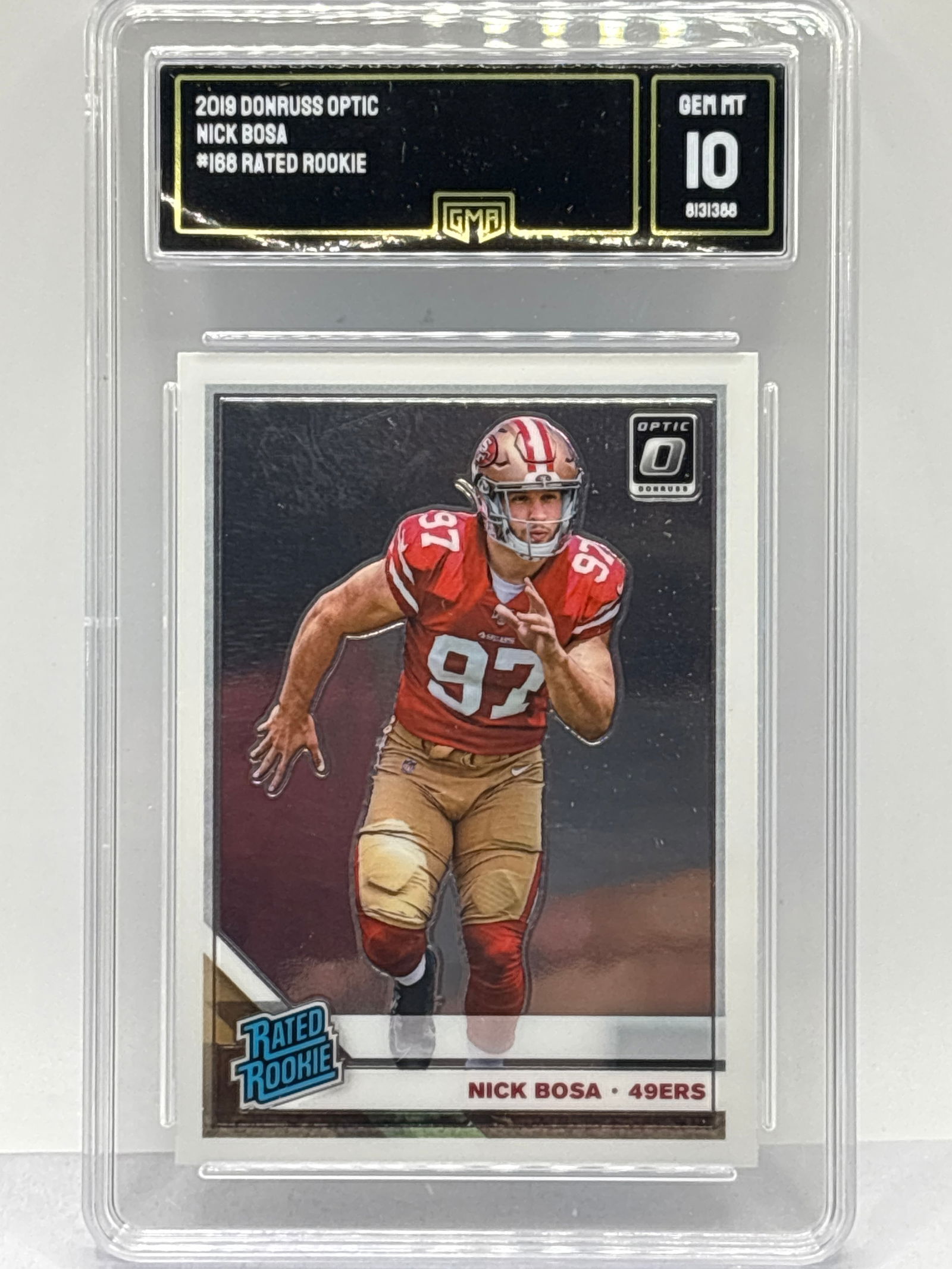 2019 PANINI DONRUSS OPTIC NICK BOSA RATED ROOKIE CARD GRADED GMA GEM MINT 10 (1 of 3)