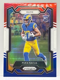 2023 PANINI PRIZM PUKA NACUA RED WHITE & BLUE PRIZM HOLO ROOKIE CARD