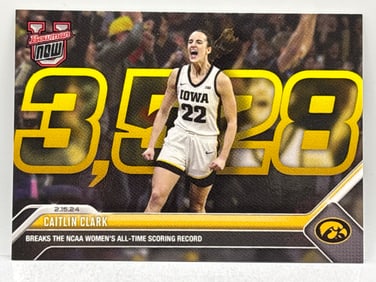 2024 BOWMAN UNIVERSITY NOW CAITLIN CLARK BREAKS THE NCAA WOMENS ALL-TIME SCORING RECORD SP RC