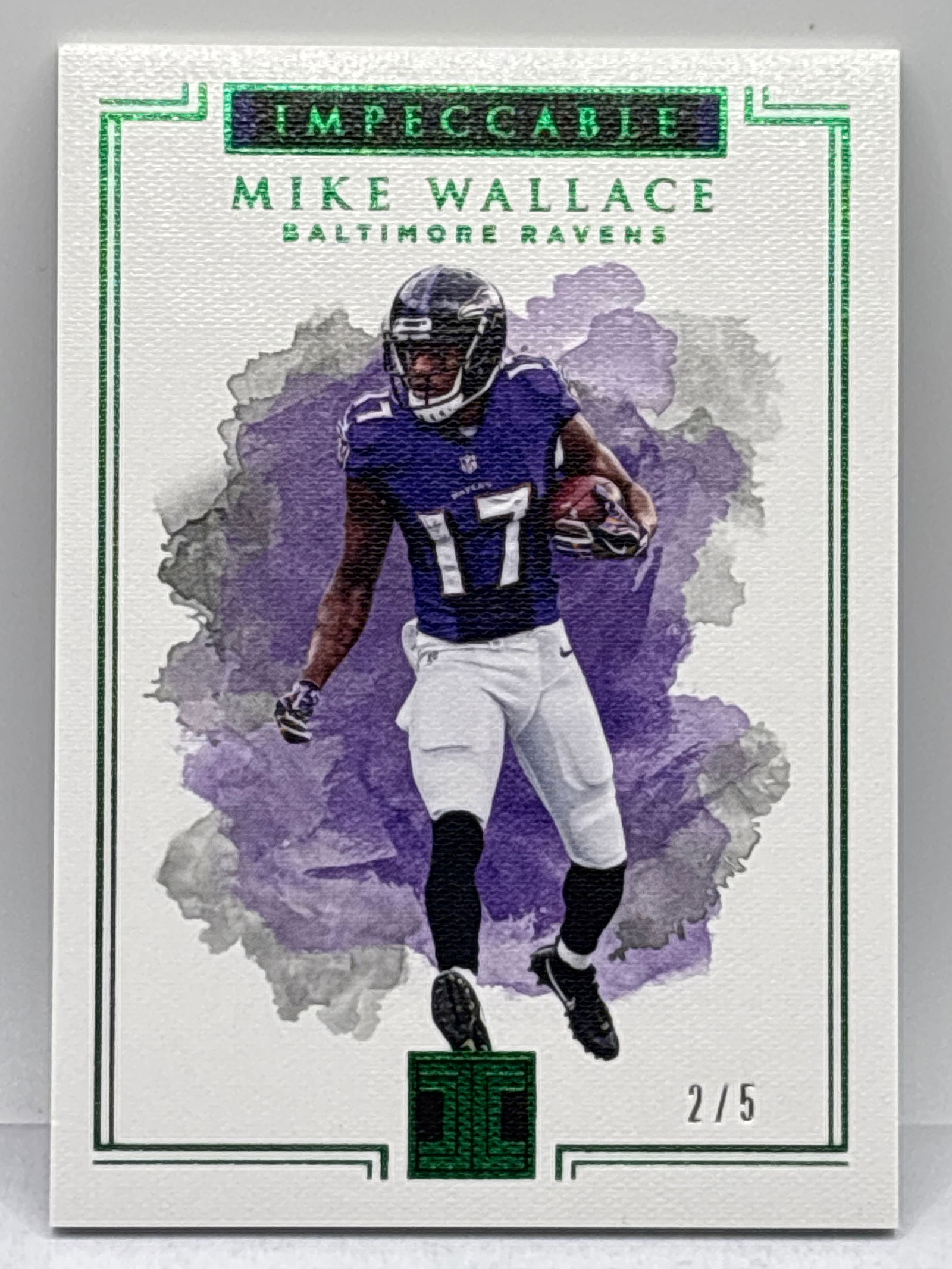EXTREMELY RARE 2/5!! 2017 PANINI IMPECCABLE MIKE WALLACE GREEN FOIL (1 of 3)