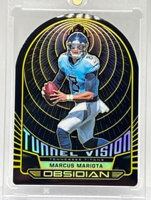 EXTREMELY RARE 1/10!! 2019 PANINI OBSIDIAN MARCUS MARIOTA BLACK TUNNEL VISION DIE-CUT INSERT