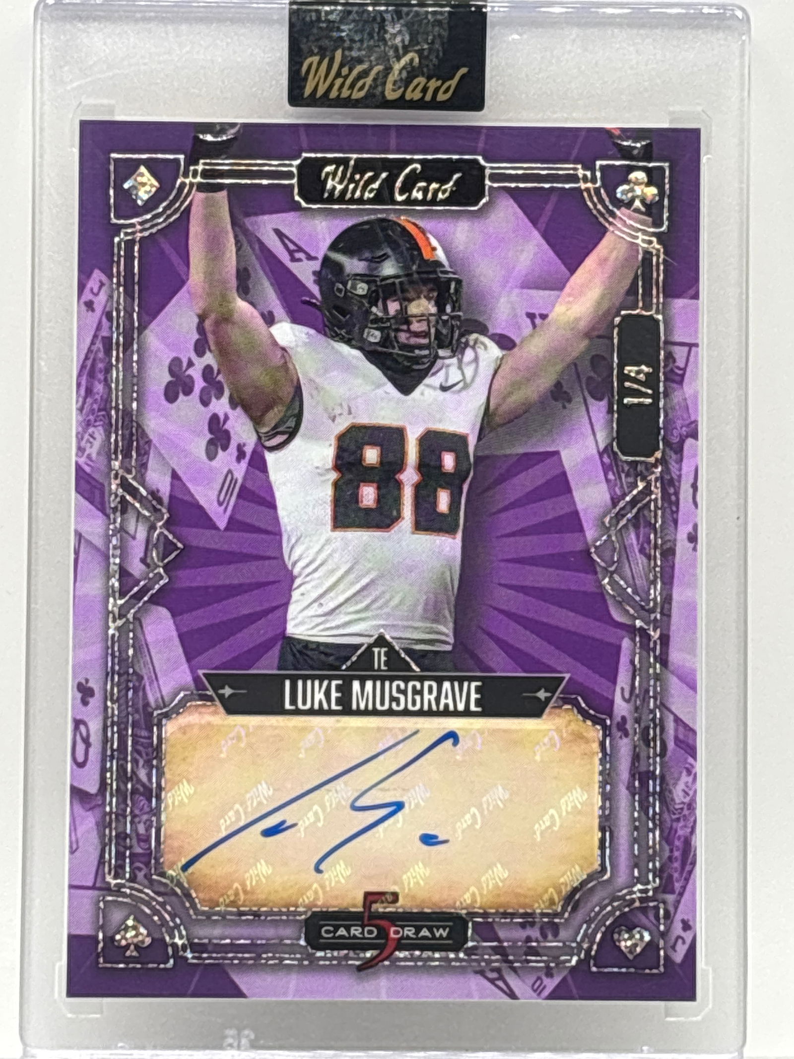 EXTREMELY 1/4!! 2023 WC 5 CARD DRAW LUKE MUSGRAVE AUTOGRAPHED ROOKIE CARD (1 of 3)