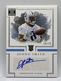 34/75!! 2017 PANINI IMPECCABLE JONNU SMITH AUTOGRAPHED ROOKIE CARD