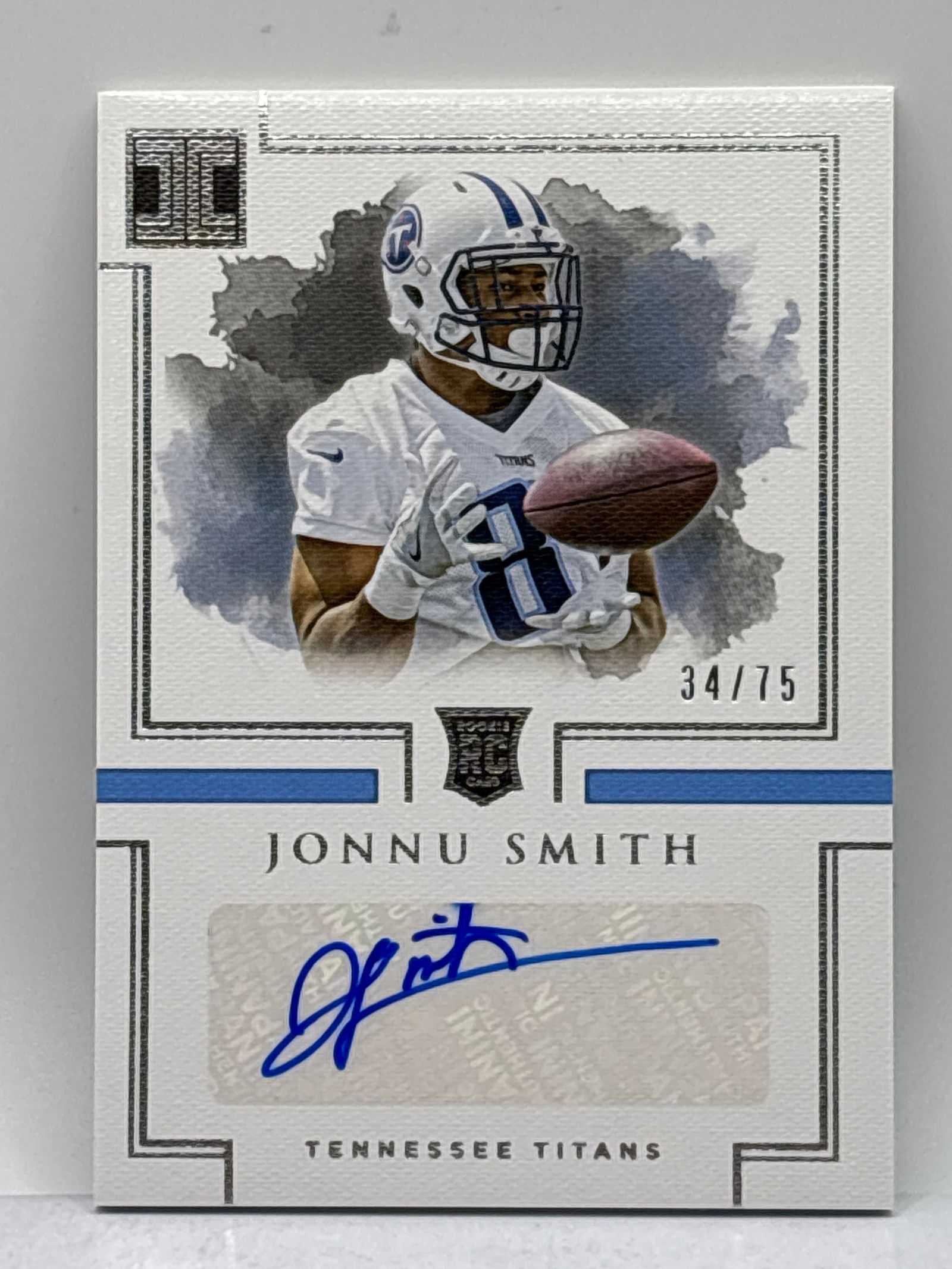 34/75!! 2017 PANINI IMPECCABLE JONNU SMITH AUTOGRAPHED ROOKIE CARD (1 of 3)