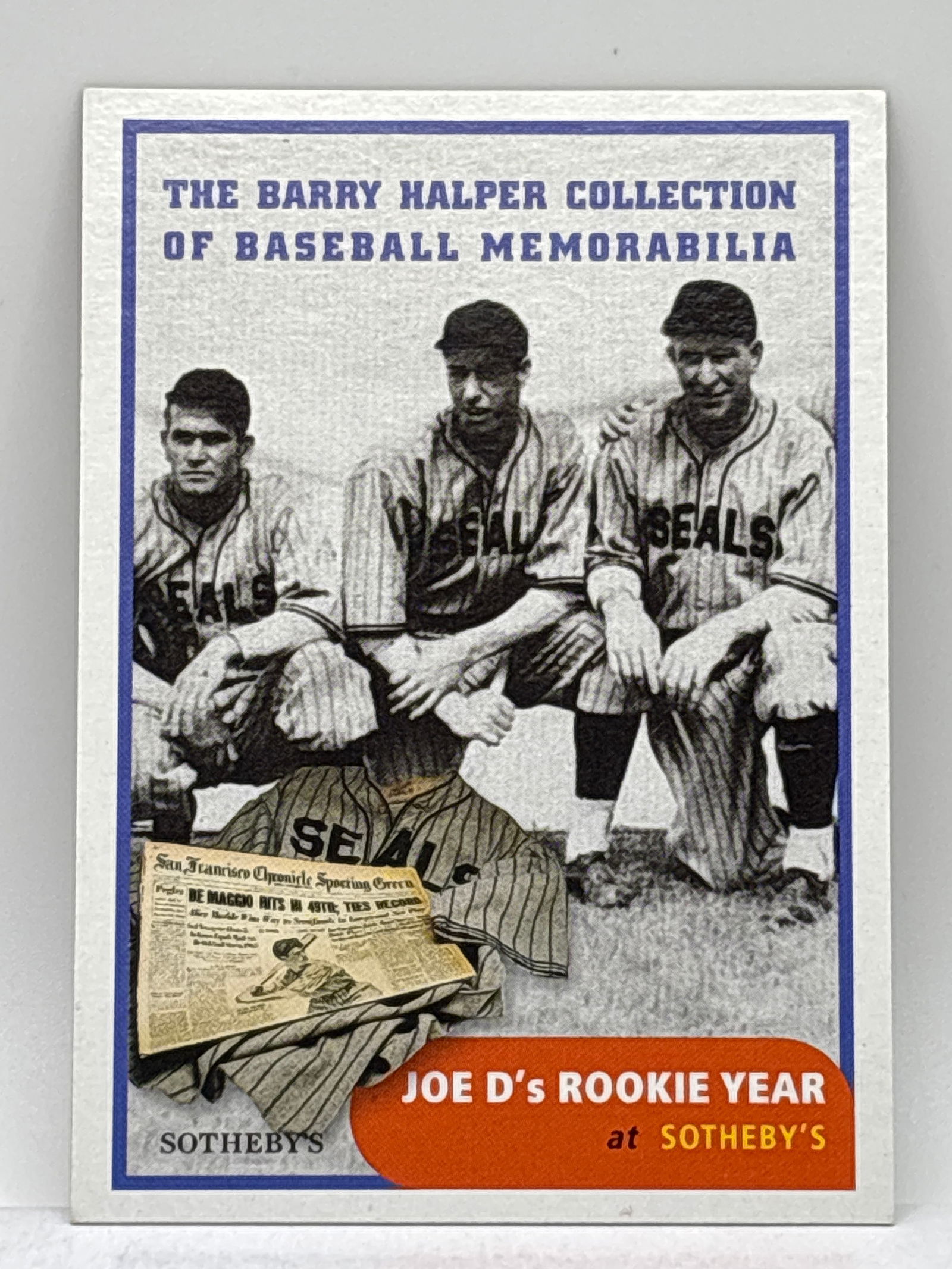 1999 BARRY HALPER COLLECTION OF BASEBALL MEMORABILIA JOE DIMAGGIO SOTHEBY’S ROOKIE YEAR: THE HOBBY BOX