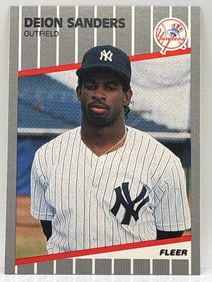 1989 FLEER U-53 DIEON SANDERS ROOKIE CARD