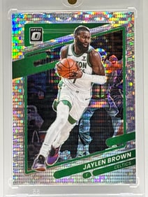 2021-22 PANINI DONRUSS OPTIC JAYLEN BROWN SILVER PULSAR PRIZM HOLO