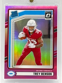 2024 PANINI DONRUSS OPTIC TREY BENSON PINK PRIZM HOLO RATED ROOKIE CARD