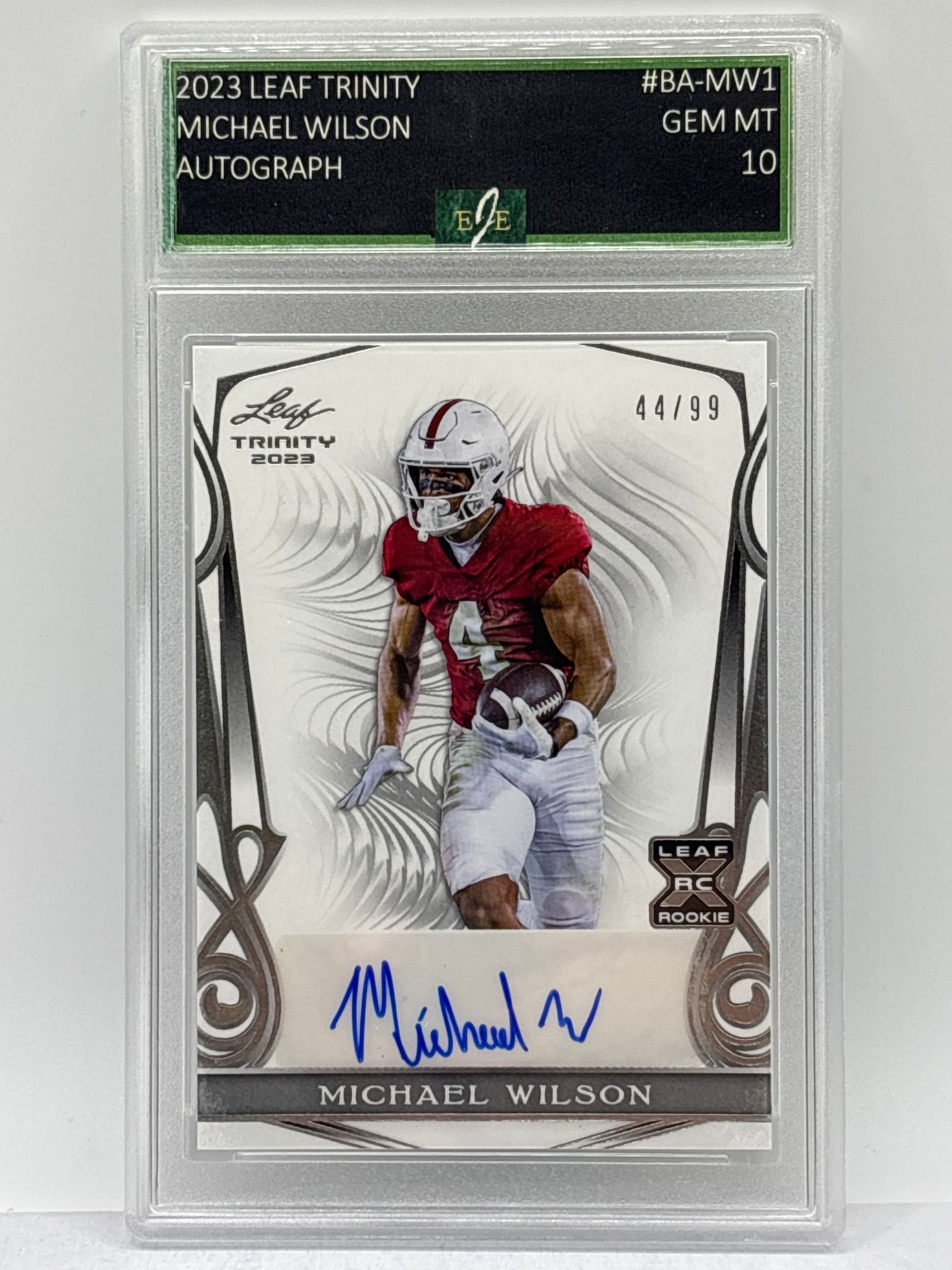 44/99!! 2023 LEAF TRINITY MICHAEL WILSON AUTOGRAPHED ROOKIE CARD GRADED GEM MINT 10 (1 of 4)