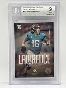 2021 PANINI CHRONICLES LUMINANCE UPDATE ROOKIES TREVOR LAWRENCE ROOKIE CARD GRADED BECKETT MINT 9