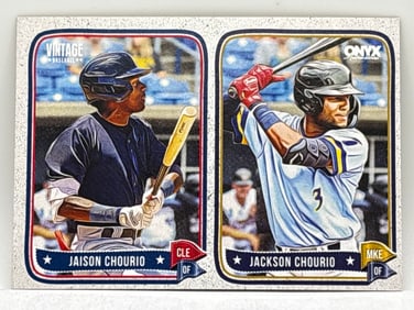 2024 ONYX AUTHENTICATED JACKSON & JAISON CHOURIO VINTAGE BASEBALL CARD