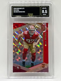 193/299!! 2019 PANINI DONRUSS ELITE NICK BOSA ROOKIES RED ROOKIE CARD GRADED GMA NM-MT+ 8.5