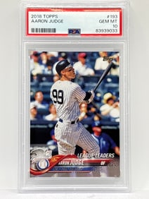 2018 TOPPS AARON JUDGE LEAGUE LEADERS GRADED PSA GEM MINT 10