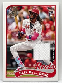 2024 TOPPS 1989 TOPPS BASEBALL ELLY DE LA CRUZ AUTHENTIC PLAYER-WORN RELIC 35TH ANNIVERSARY RC