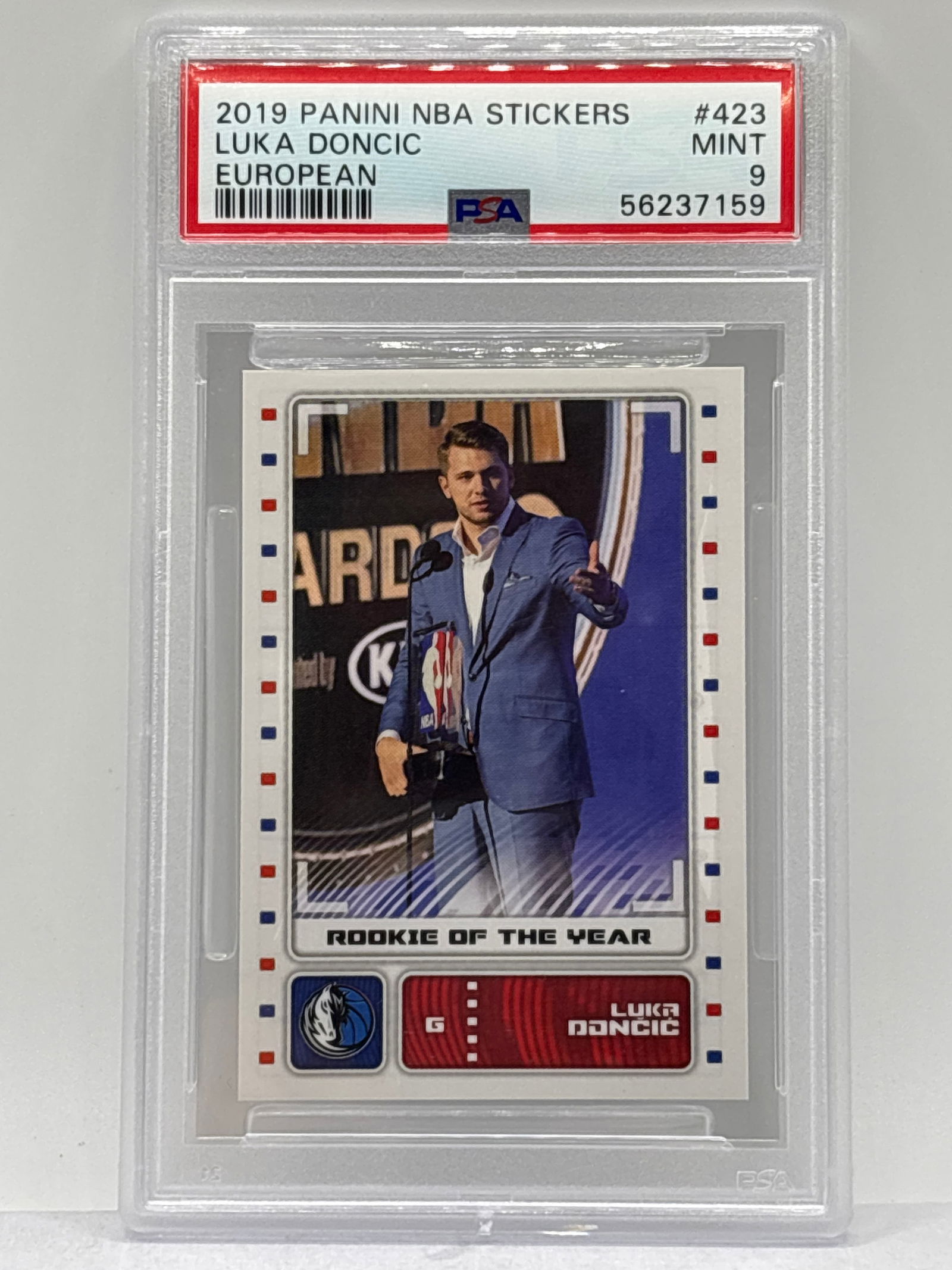 2019 PANINI NBA STICKERS LUKA DONCIC EUROPEAN ROOKIE OF THE YEAR GRADED PINT 9 (1 of 2)