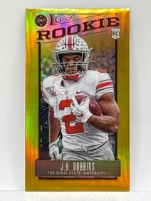 EXTREMELY RARE CASE HIT!! 1/25!! 2020 PANINI LEGACY DRAFT JK DOBBINS GOLD MINI ROOKIE CARD