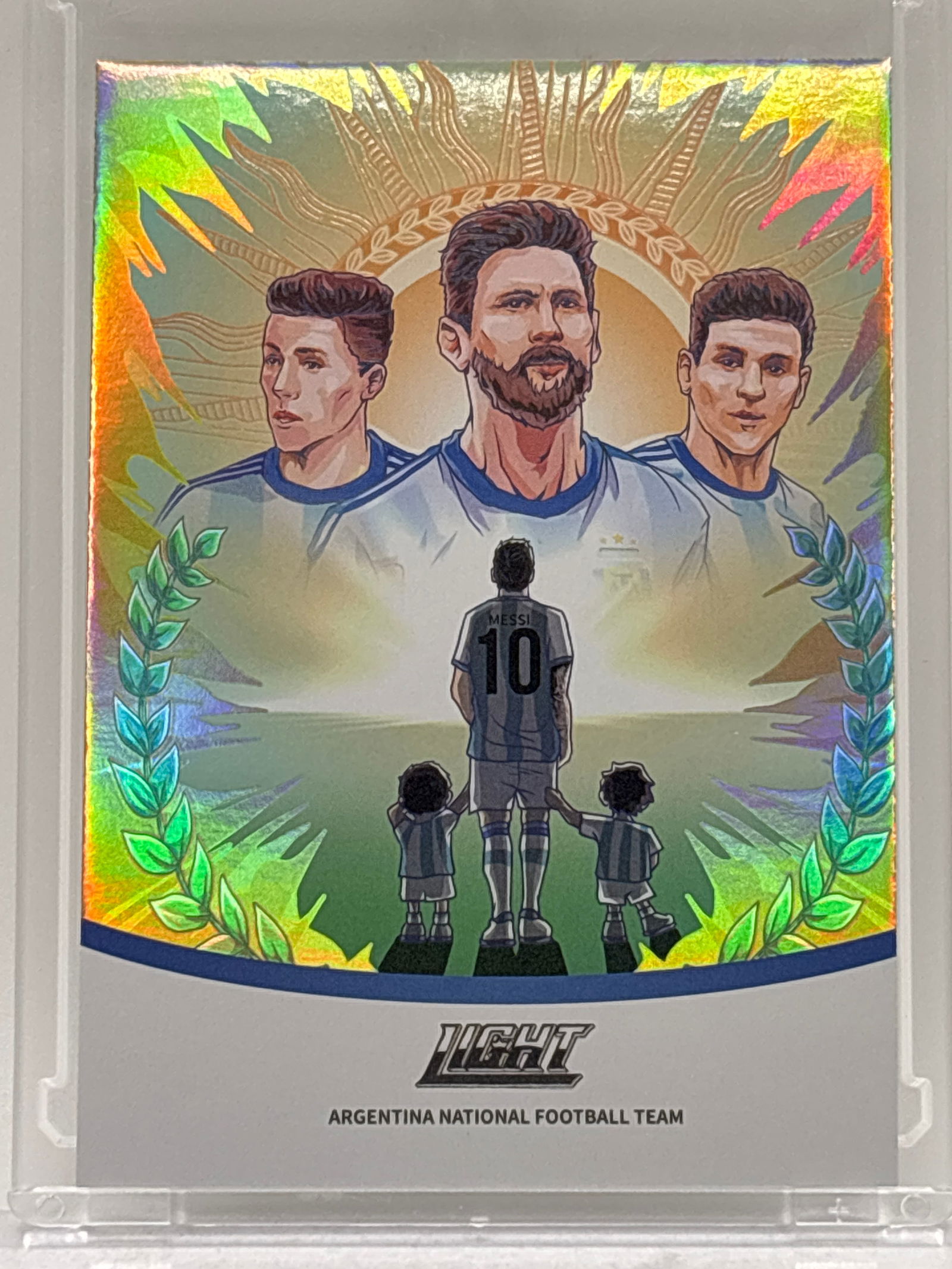 CASE HIT!! SSP 1:12500  2022 FANS MALL LIGHT LIONEL MESSI ARGENTINA HOLO FUTURE WC SSP (1 of 5)