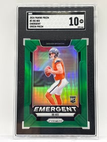 2024 PANINI PRIZM BO NIX GREEN EMERGENT PRIZM HOLO ROOKIE CARD GRADED SGC GEM MINT 10